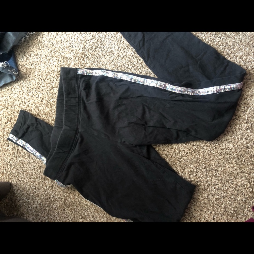 Pink leggings with sequins size XS